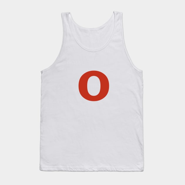 Letter o in Red Text Minimal Typography Tank Top by ellenhenryart